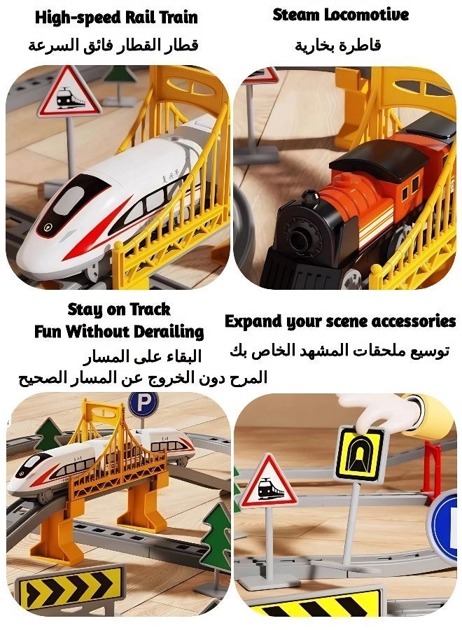 119-piece high-speed train track toy set, electric high-speed train toy set, educational assembly electric high-speed train toy, train toy with track, suitable for boys and girls aged 3 and up, perfect gift for birthdays, holidays and parties - Image 4