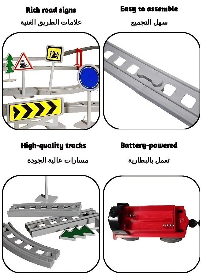 119-piece high-speed train track toy set, electric high-speed train toy set, educational assembly electric high-speed train toy, train toy with track, suitable for boys and girls aged 3 and up, perfect gift for birthdays, holidays and parties - Image 3