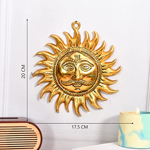 ascension Sun Face Hanging Surya Bhagwan Face for Home Office Living Room Wall Decor Hanging Surya for Vastu, Success, Prosperity for Positive Energy Metal Sun Face Wall Hanging for Main Door - Image 5