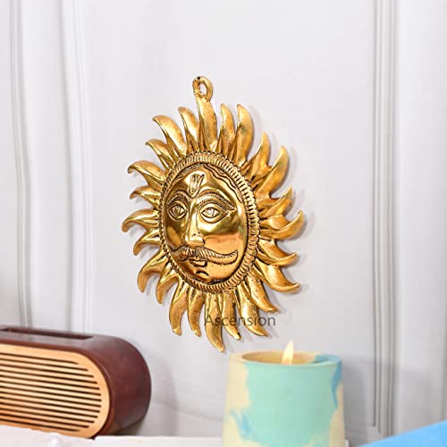 ascension Sun Face Hanging Surya Bhagwan Face for Home Office Living Room Wall Decor Hanging Surya for Vastu, Success, Prosperity for Positive Energy Metal Sun Face Wall Hanging for Main Door - Image 3