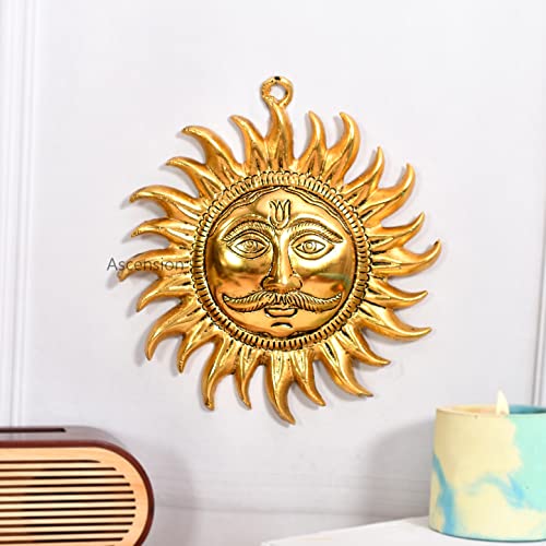 ascension Sun Face Hanging Surya Bhagwan Face for Home Office Living Room Wall Decor Hanging Surya for Vastu, Success, Prosperity for Positive Energy Metal Sun Face Wall Hanging for Main Door - Image 1