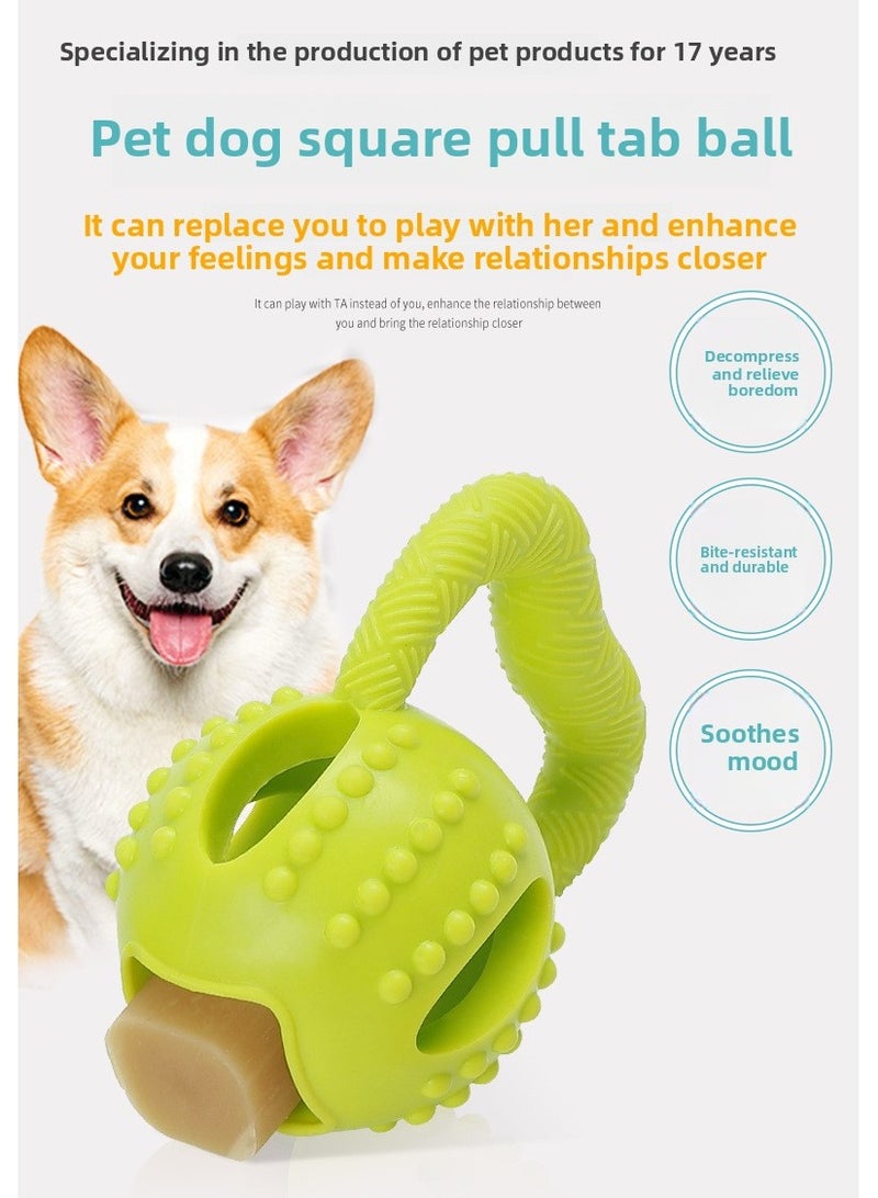 Goolsky Must - have! Square Pull - ring Ball TPR Chew - resistant Cheese - flavored Ball - Dog Teeth - grinding, Teeth - cleaning, Interactive and Puzzle - solving Toy  - Image 5