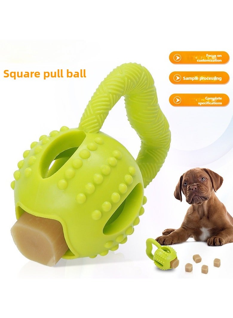 Goolsky Must - have! Square Pull - ring Ball TPR Chew - resistant Cheese - flavored Ball - Dog Teeth - grinding, Teeth - cleaning, Interactive and Puzzle - solving Toy  - Image 1