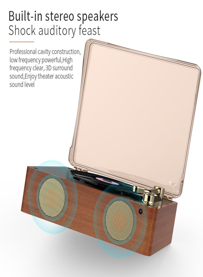 مشغل أقراص مدمجة بتصميم كلاسيكي، مشغل موسيقى متعدد الوظائف، مكبرات صوت منزلية قابلة للشحن مع جهاز تحكم عن بعد، زر للتحكم في مستوى الصوت، مدخل خطي، تشغيل من ذاكرة فلاش USB مع منفذ سماعة رأس. - Image 4