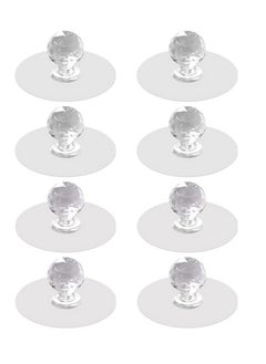 Y&D Cabinet Drawer Knobs, Clear Diamond Crystal Shaped Pulls Handles for Wardrobe, Kitchen Cupboard, Bathroom Dresser, Furniture Door Window, Self-Adhesive Drill Free Push Pull Helper 8 pcs  - Image 1