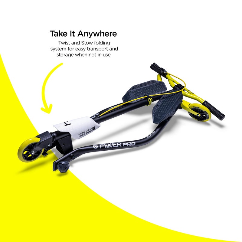 Yvolution Y Fliker Pro Drifting Scooter Foldable Swing Wiggle Scooter for Boys and Girls Age 6+ Years Old - Image 4
