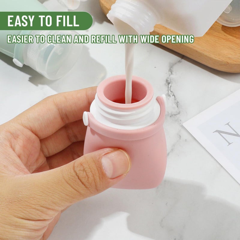 RONRONS 1oz Travel Bottles, Silicone Squeeze Sauce Salad Dressing Ketchup Condiment Bottles, Tsa Approved Leak Proof Containers for Toiletries Shampoo Conditioner Small (4 Pieces) - Image 5