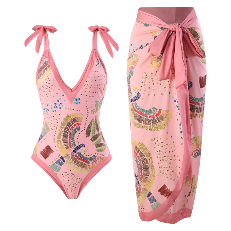 2025 Ins One-Piece Spring Swimsuit Independent Station Sunscreen Dress French Retro Beach Bikini - Image 4