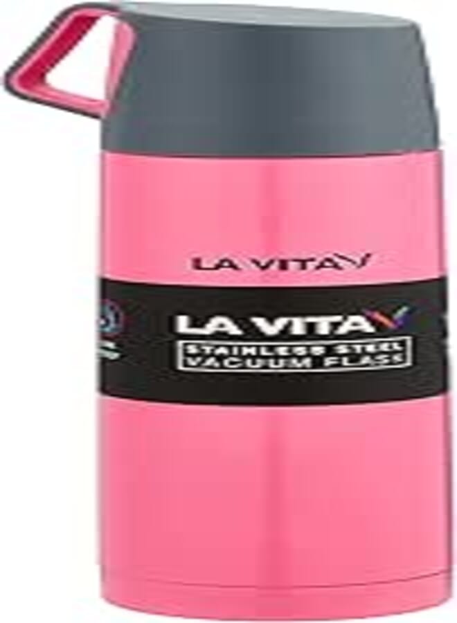La Vita - thermos stainless steel 0.50 liter rose with two colors handle cup