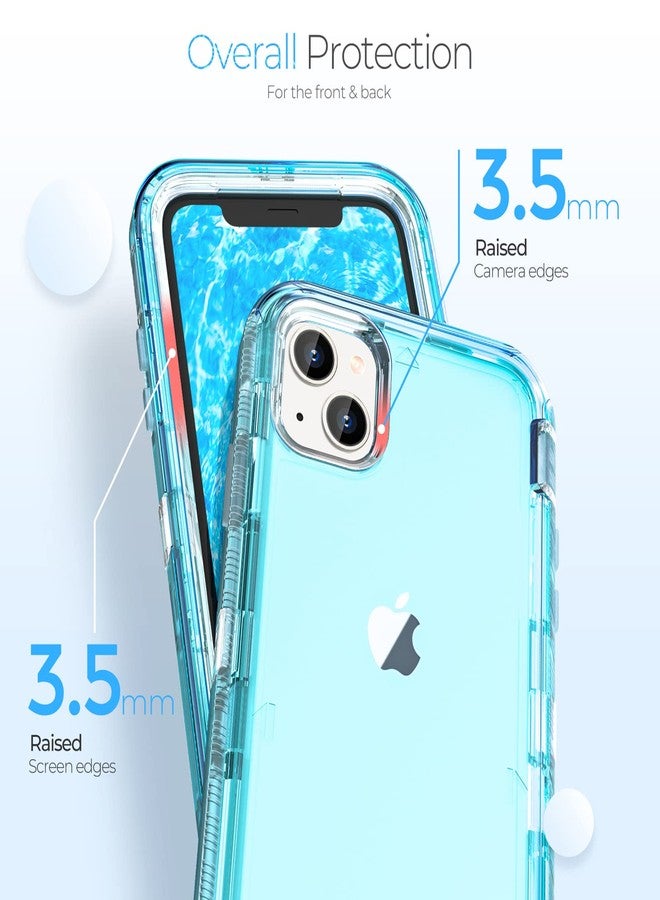 ORIbox for iPhone 13 mini/12 Mini Case Blue, [10 FT Military Grade Drop Protection], Transparent Heavy Duty Shockproof Anti-Fall Case for iPhone 13/12 Mini Phone Case,5.4 inch,3 in 1, Crystal Blue - Image 4