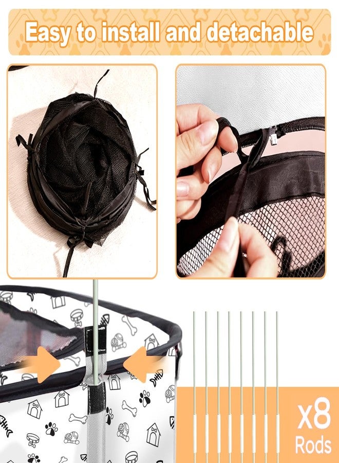 YOUWE7 قفص YOUWE7 الخارجي للقطط مع نفق محيط، قفص لعب خارجي مغلق للحيوانات الأليفة، خيمة قطط محمولة مع نفق للقطط المنزلية والحيوانات الصغيرة والجراء، خيمة محمولة مع حقيبة حمل - Image 5