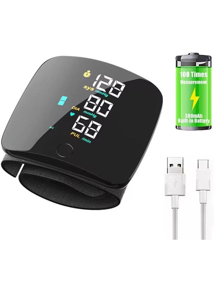 Digital Wrist Blood Pressure Monitor with Voice | Automatic BP Machine | 2x99 Readings Memory | Large LCD Display | Adjustable Cuff | Portable BP Detector with Carry Case - Image 5