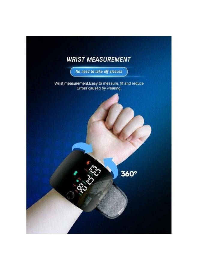 Digital Wrist Blood Pressure Monitor with Voice | Automatic BP Machine | 2x99 Readings Memory | Large LCD Display | Adjustable Cuff | Portable BP Detector with Carry Case - Image 1