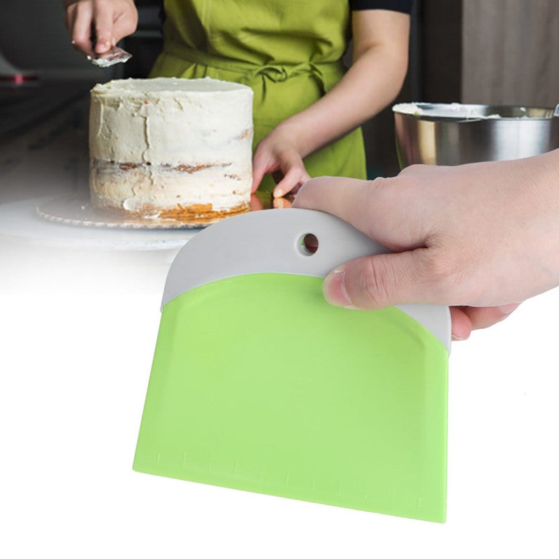 Cream Scraper 74073-1 Green Food Grade Plastic - Non-Stick Reusable Dough Cutter for Home Baking Pastry Kitchen Use - Image 3