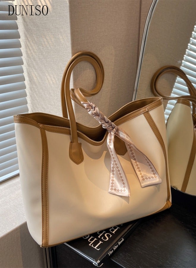 DUNISO Women's Shoulder Tote Bag Faux Leather Handbag for Women Large Capacity Messenger Fashionable Travel Shoulder Bag for Ladies Girls College Students - Image 2