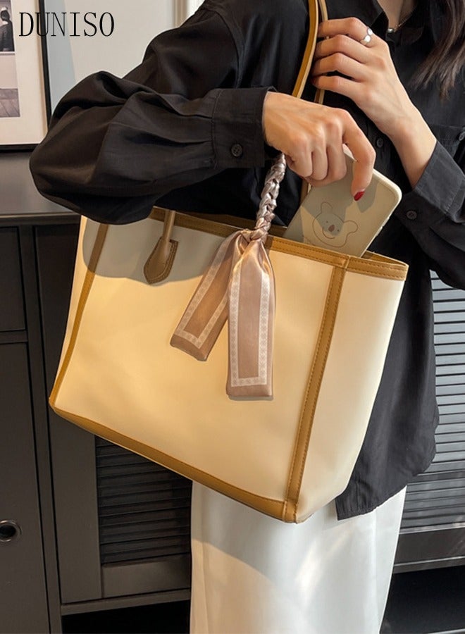 DUNISO Women's Shoulder Tote Bag Faux Leather Handbag for Women Large Capacity Messenger Fashionable Travel Shoulder Bag for Ladies Girls College Students - Image 5