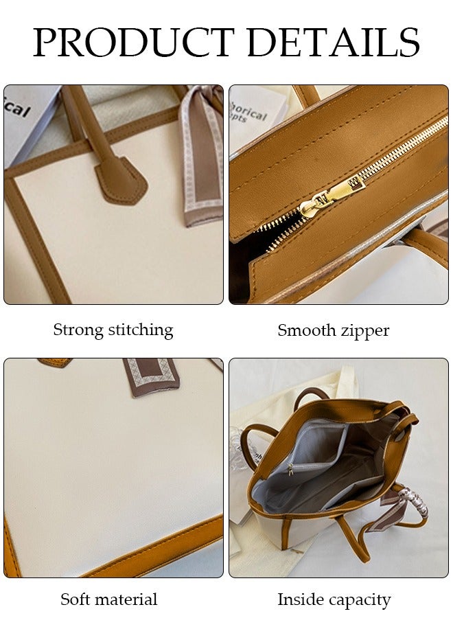 DUNISO Women's Shoulder Tote Bag Faux Leather Handbag for Women Large Capacity Messenger Fashionable Travel Shoulder Bag for Ladies Girls College Students - Image 3