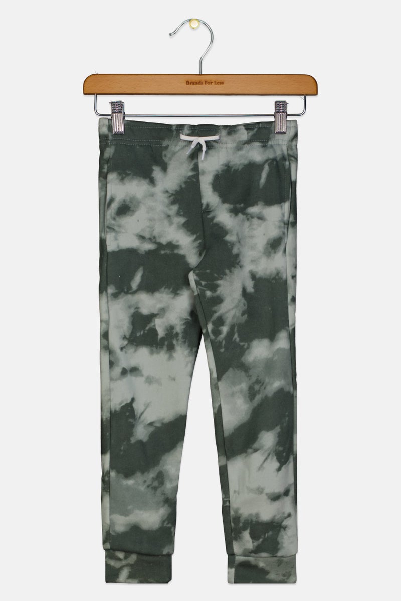 Originals by Brooklyn Cloth Kids Boy Drawstring Tie Dye Joggers Pant, Olive Combo  - Image 1