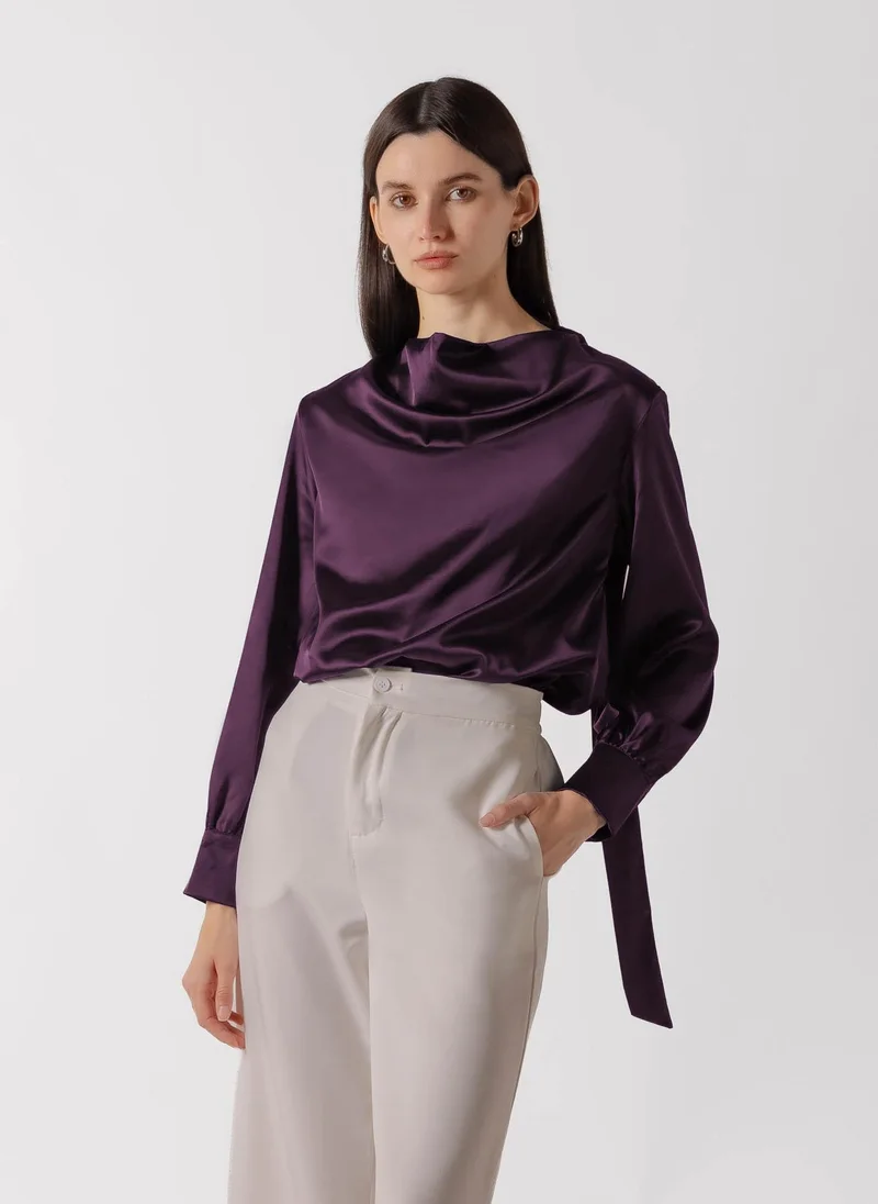 شايبس TIE NECK SATIN BLOUSE
