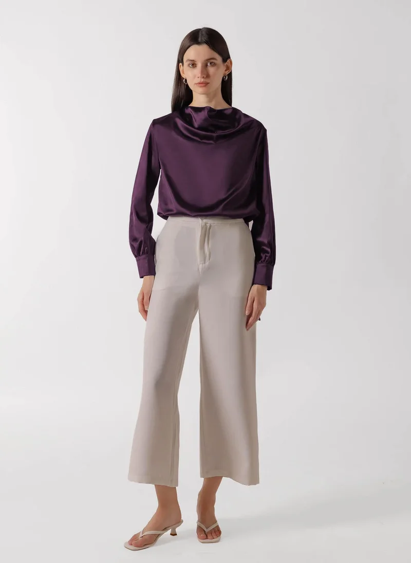 شايبس TIE NECK SATIN BLOUSE
