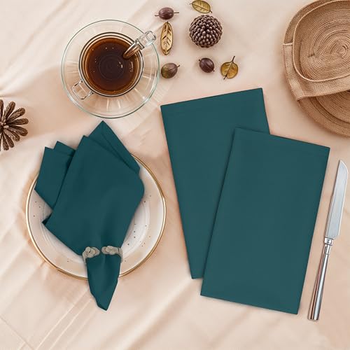 Ruvanti Cloth Napkins Set of 6 18x18 Inches 100 Cotton Washable Soft Absorbent Perfect for Wedding Christmas Thanksgiving Dinners Deep Teal - Image 3