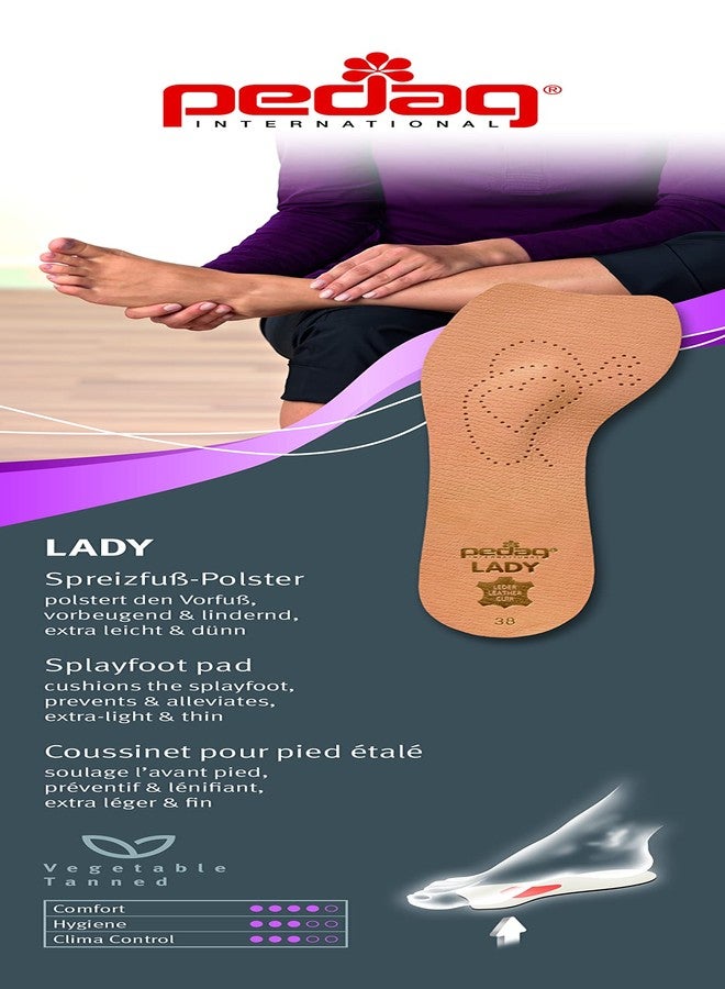 Pedag 121 Lady 3/4 Ultra Thin Leather Self Adhesive Insole for All Heels, Tan, Women's 9 - Image 2