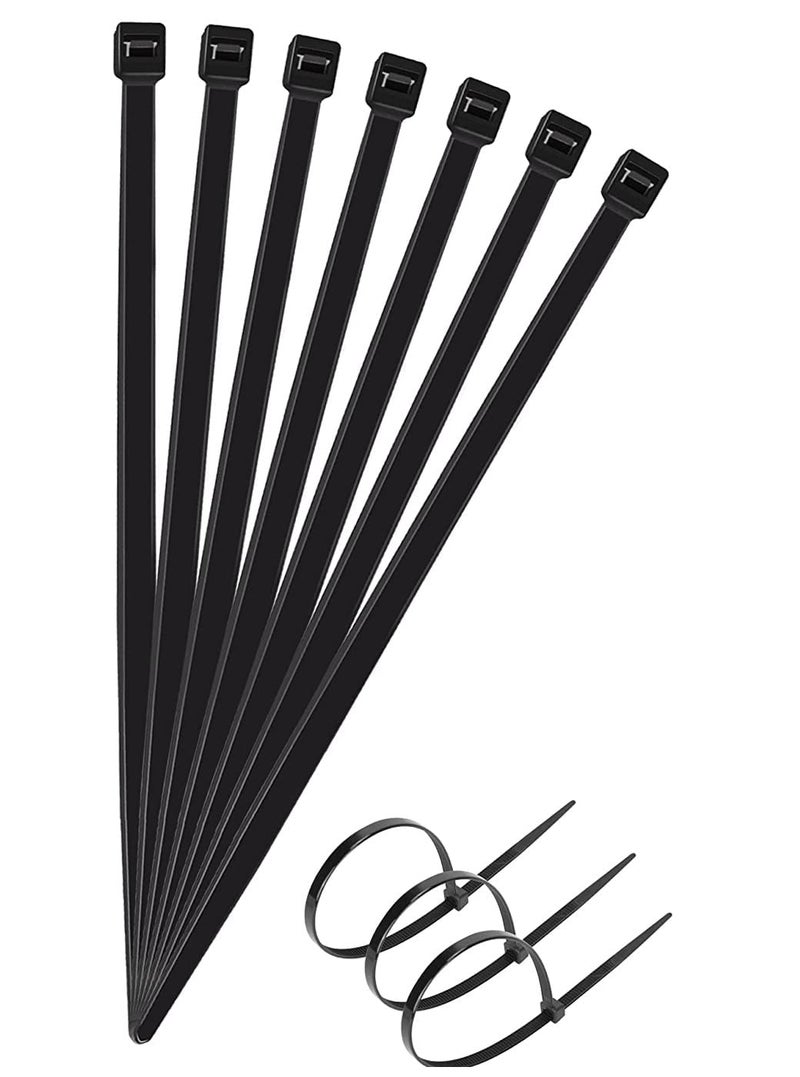 Plastic Cable Ties 100mm x 2.5mm Pack of 100 pieces, Heavy Duty Cable zip tie Black or white Small Self-locking Plastic Nylon Ribbon -CLM-PL-10 (Black)