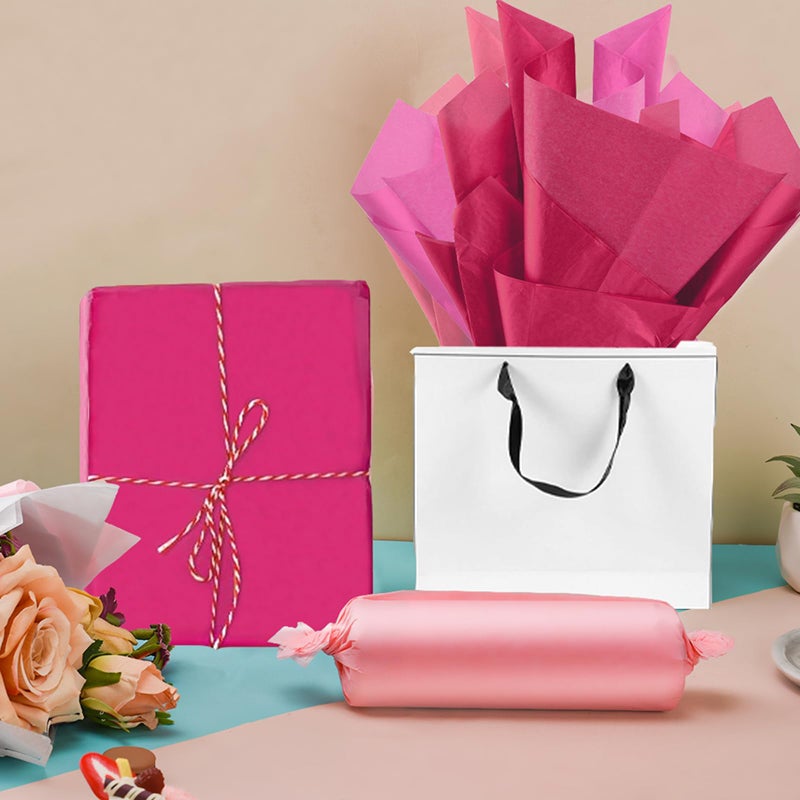 Hlonon 30 Sheets Pink Tissue Paper for Gift Bags, Assorted Pink Tissue Paper Wrap Bulk for Decoration Weddings Birthday DIY Project Valentine's Day Christmas Wrapping Crafts Decor, 14 X 20 Inches - Image 4