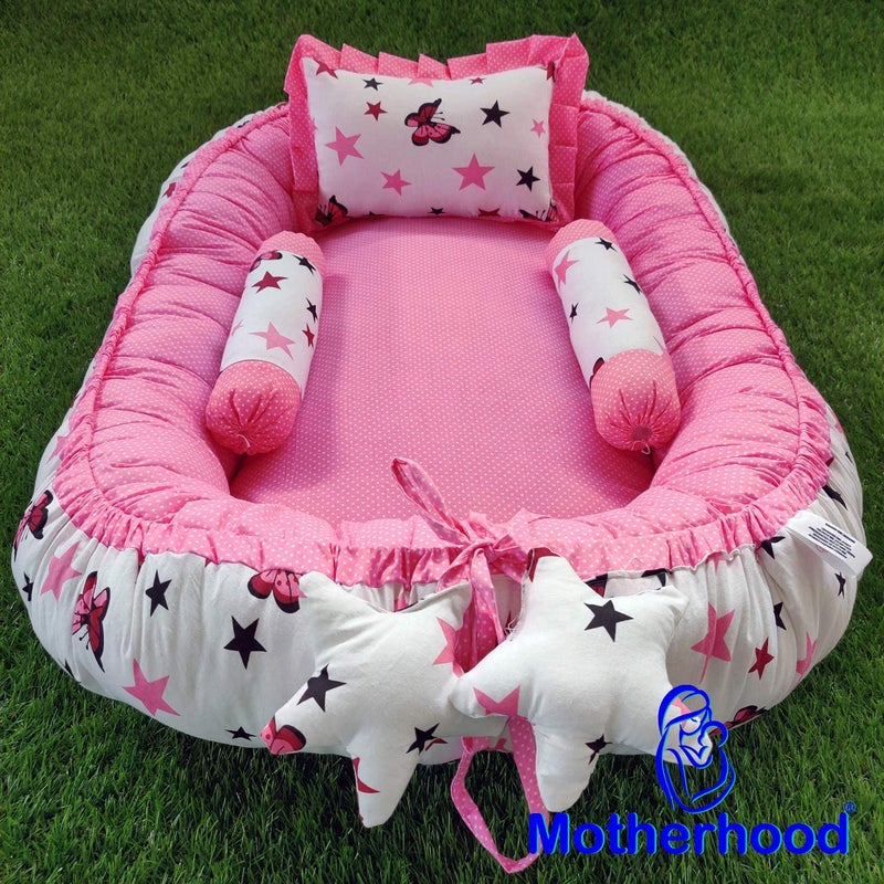 MOTHERHOOD MOTHERHOOD Baby Nest Bed with 3 pc Baby Pillow and 1 Large Baby Blanket Luxury UltraSoft Comfortable Baby Mattress Bed Sleeper Bedding Set coSleeper for Newborn to Toddlers Z Pink S D - Image 5