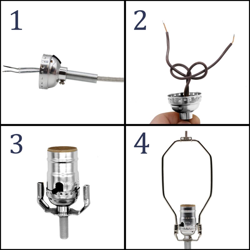 Creative Hobbies Make a Lamp or Repair Kit - All Essential Hardware, 3 Way Socket, and Matching Electric Cord (Antique) - Image 4