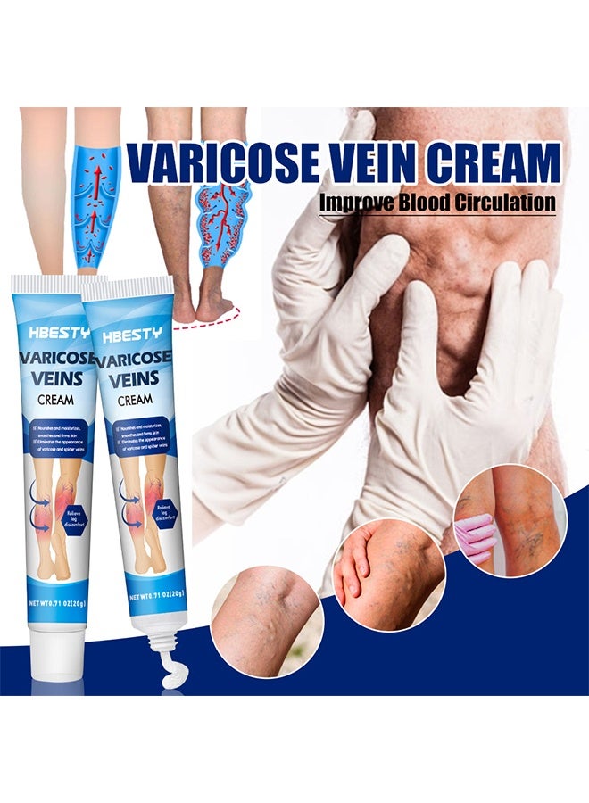 HBESTY Varicose Veins Cream Relief Phlebitis Angiitis 100% Natural Ingredients Added Eliminate the Appearance of Varicose Veins - Vein Inflammation Treatment for Men & Women 20g - Image 2