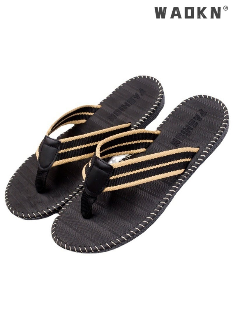 WAOKN Men's slippers Flip flops House slippers Flat sandals Beach shoes Wear-resistant Indoor and outdoor Shoes ,Flip- Flops Summer Men Slippers, Casual Shoes, Anti-slip and odor-resistant  - Image 4