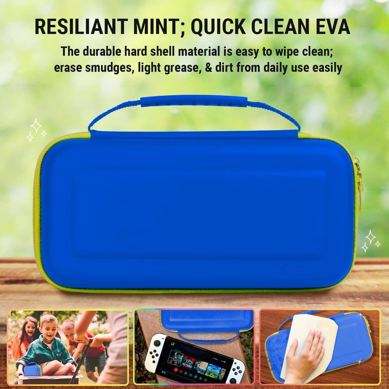 Orzly Carrying Case for Nintendo Switch OLED Console with Accessories and Game Storage Compartment - Easy Clean Case Gift Boxed - Image 4
