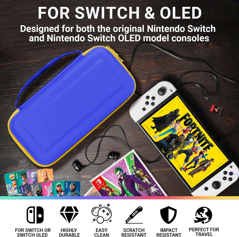 Orzly Carrying Case for Nintendo Switch OLED Console with Accessories and Game Storage Compartment - Easy Clean Case Gift Boxed - Image 3