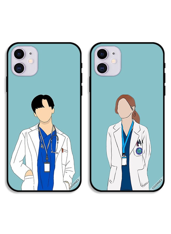 Covernex Two Cases For Apple iPhone 12 Protective Covers Doctor Couple Case Back Covers  - Image 1