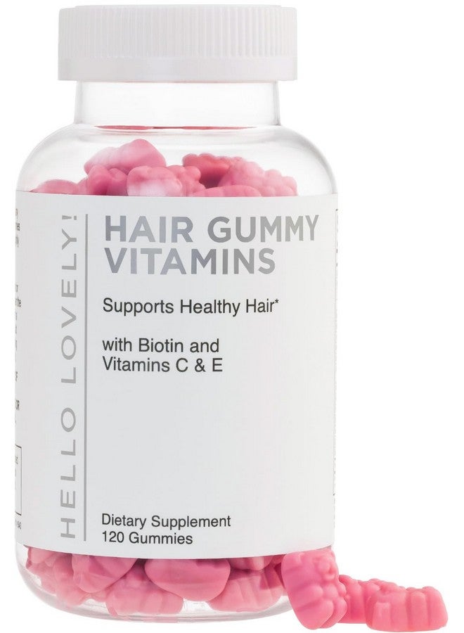 Hello Lovely! Hair Vitamin Gummies with Biotin 5000 mcg - Vitamins E, C & Zinc Support Hair Growth for Women & Men, Premium Vegetarian & Non-GMO, Stronger, Beautiful Hair, Skin & Nails Supplement - 120 Gummy Bears - Image 1