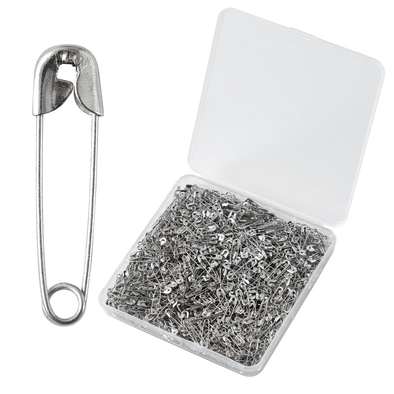 ZZJMCH 1000PCS Safety Pins 075In19mm Small Fastening Pins Rust Resistant Nickel Plated Steel Set for Crafting Sewing Jewelry Making Fabric Rimming Fastening Clip Button for Garment Hang Tag Silver 