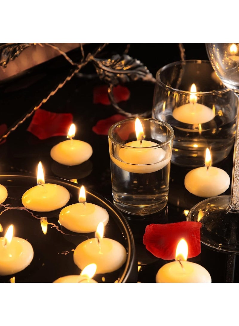 HOME ZONE 12 Pcs 1.5'' Unscented Floating Candles for Centerpieces Floating Warm Tealights Candles Floating Candles for Wedding Party Decoration (White) - Image 3
