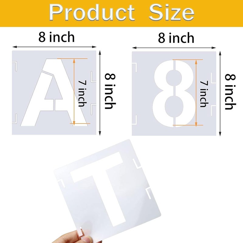 DEVASYA CRAFTS Devasya Crafts 46 Pcs Le tencils, Reusable Alphabet Templates Interlocking Stencil Kit Rock, Chalkboard, Sign, DIY Art Projects (8 Inch) - Image 2