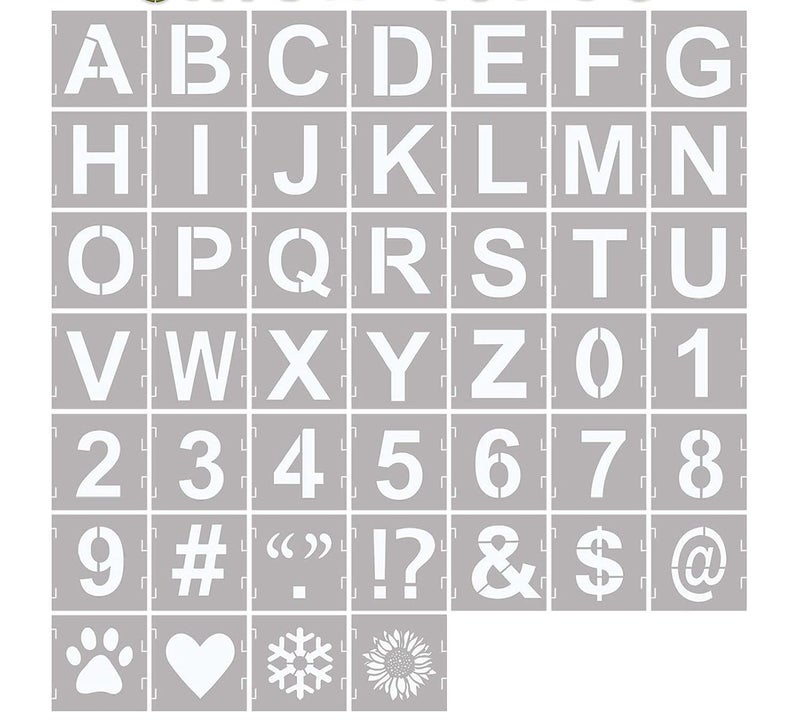 DEVASYA CRAFTS Devasya Crafts 46 Pcs Le tencils, Reusable Alphabet Templates Interlocking Stencil Kit Rock, Chalkboard, Sign, DIY Art Projects (8 Inch) - Image 1