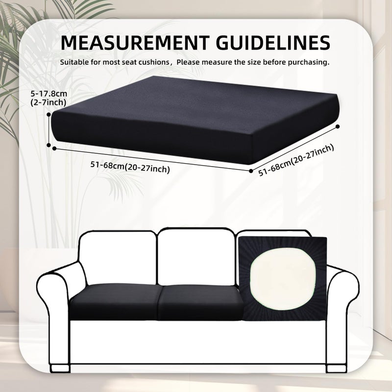 BIETYONE 8Pcs Stretch Patio Cushion Covers,Outdoor Couch Covers Replacement,Outdoor Couch & Sofa Slipcovers,for Patio Furniture Cushion Covers,Washable Reusable Furniture Protector (Black, Cover Only) - Image 2