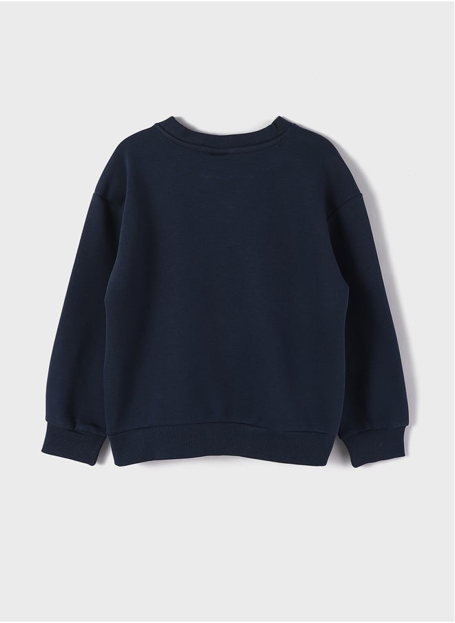 LC WAIKIKI Crew Neck Printed Long Sleeve Girl Sweatshirt  - Image 2