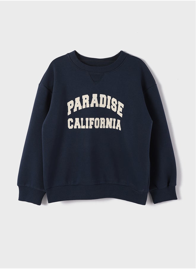 LC WAIKIKI Crew Neck Printed Long Sleeve Girl Sweatshirt  - Image 1