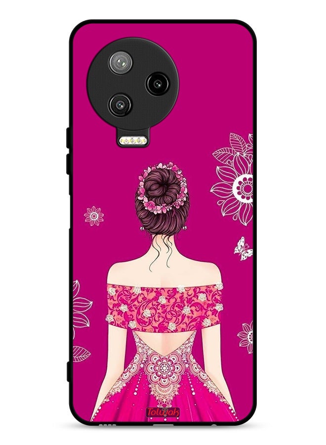 Tolwak Infinix Note 12 Pro 4G Protective Case Cover Girl And Flowers Art - Image 1