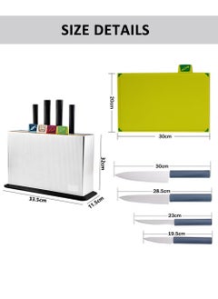 Food Knife Cutting Boards Set with 4 Color Coded Chopping Boards, 4 Stainless Steel Knives with Holder Sets for Kitchen Non-Slip, Anti Bacterium Plastic Chopping Block Dishwasher Safe - pzsku/Z377C20FBCF610044E89AZ/45/_/1737796625/33612264-0b21-466a-848b-6401413287c1