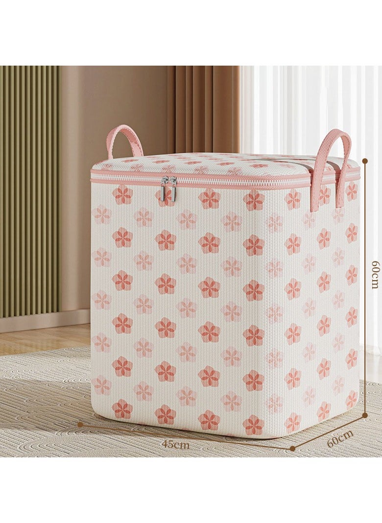 2 Pcs Storage Bags Dust Proof Foldable Closet Organizers Storage Containers with Handle Storage Containers for Bedding Comforters(Pink)