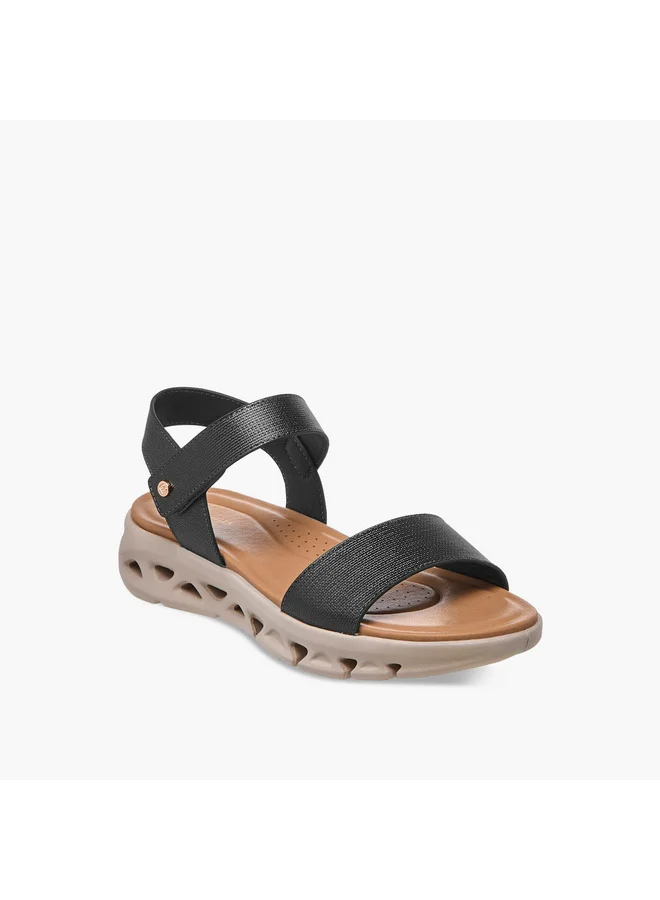 فلورا بيلا من شو إكسبرس Women's Textured Strap Sandals with Hook and Loop Closure