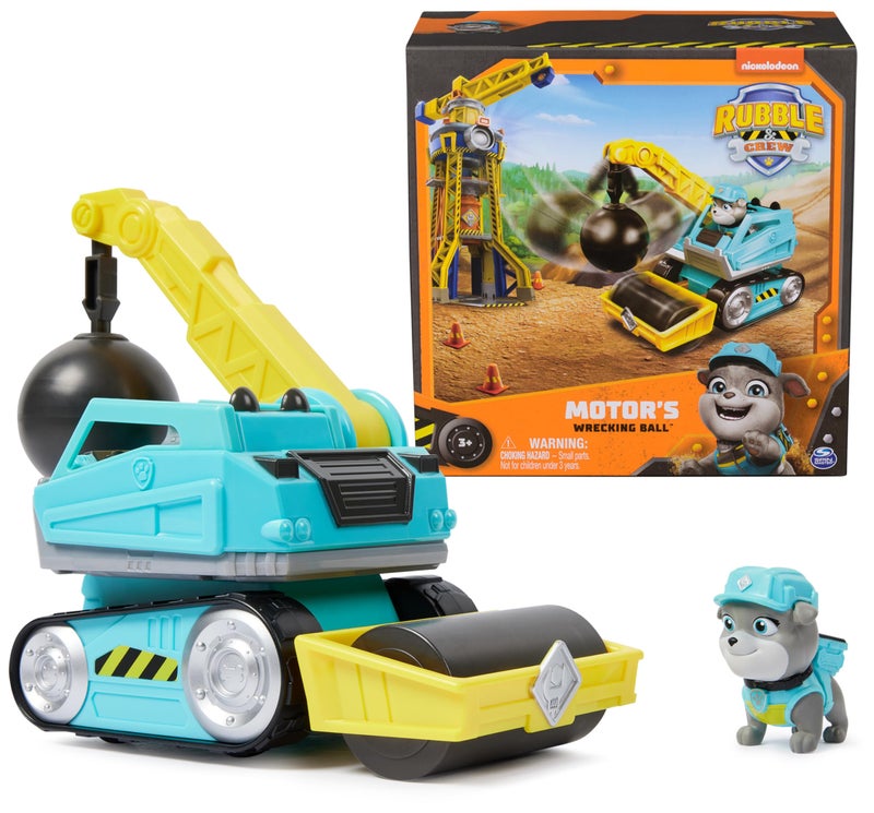 Rubble & Crew, Motorâ€™s Wrecking Ball Toy Truck with Action Figure and Movable Construction Toys, Kids Toys for Ages 3 and Up - Image 1