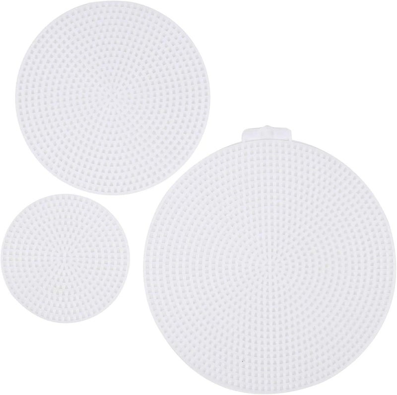 Tosnail 60 Pack Round Plastic Canvas Mesh Sheets - 3", 4.5", 5.75" Circle Plastic Mesh Mat for Embroidery, Crafting - Image 1