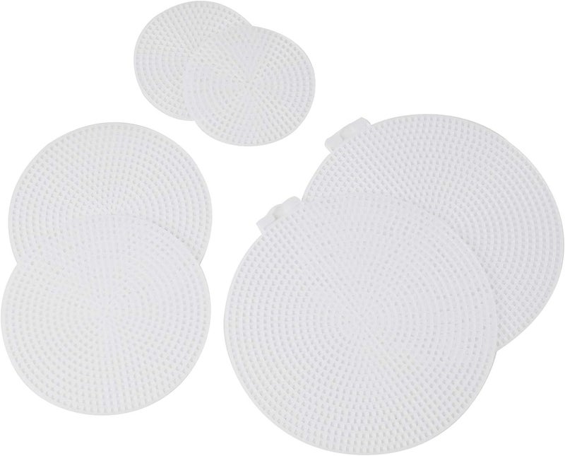 Tosnail 60 Pack Round Plastic Canvas Mesh Sheets - 3", 4.5", 5.75" Circle Plastic Mesh Mat for Embroidery, Crafting - Image 2